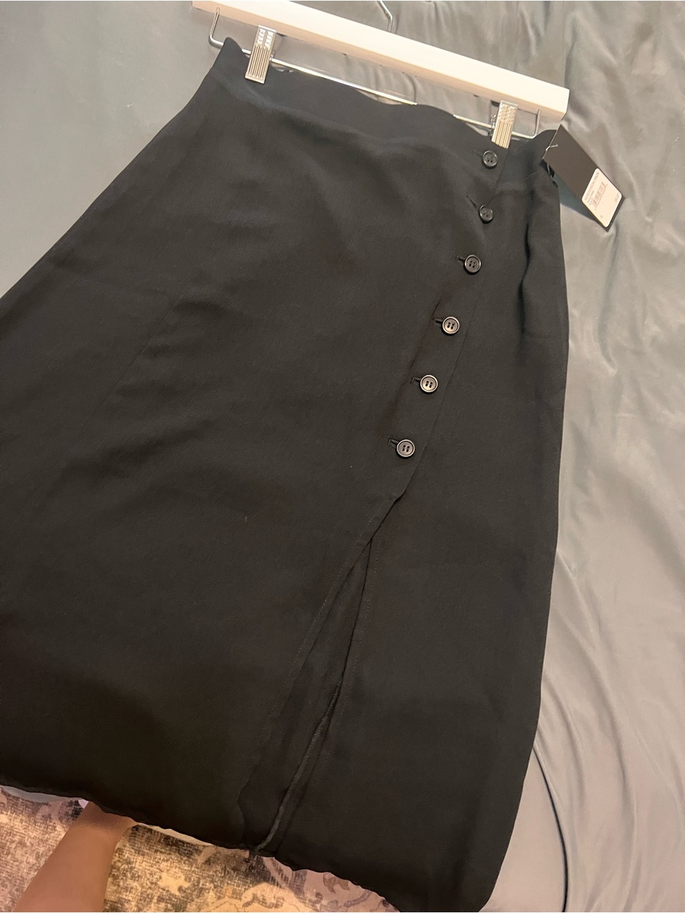 free press Black Midi Skirt with Side Button Detail - Picture 5 of 7